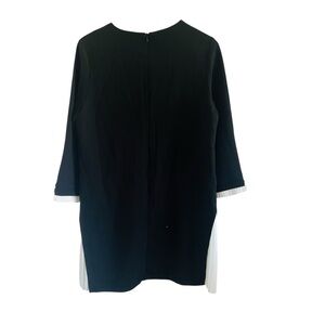 Elegant Black White Pleated Layered Style Women's Dress